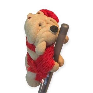 Pencil Hugger Shar Pei Flocked Dog Kris Krinkles Clip On Christmas Wrinkly Vtg